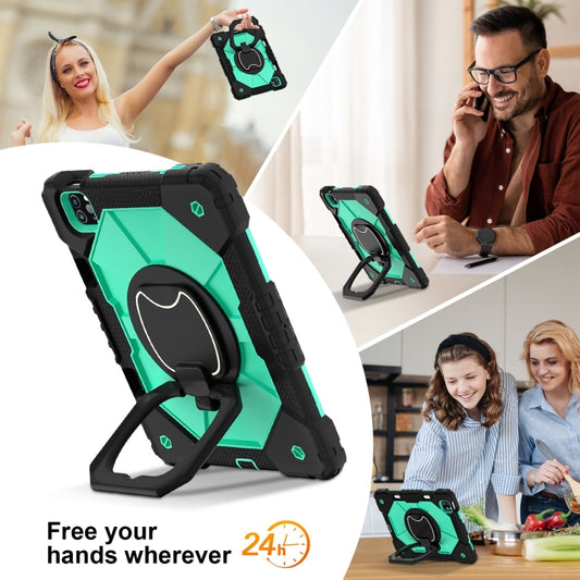 For iPad Pro 11 2022 / Air 10.9 2022 Contrast Color Robot Silicone Hybrid PC Tablet Case(Black Mint Green) - iPad Pro 11 (2022/2021) Cases by buy2fix | Online Shopping UK | buy2fix