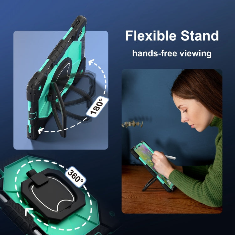 For iPad Pro 11 2022 / Air 10.9 2022 Contrast Color Robot Silicone Hybrid PC Tablet Case(Black Mint Green) - iPad Pro 11 (2022/2021) Cases by buy2fix | Online Shopping UK | buy2fix