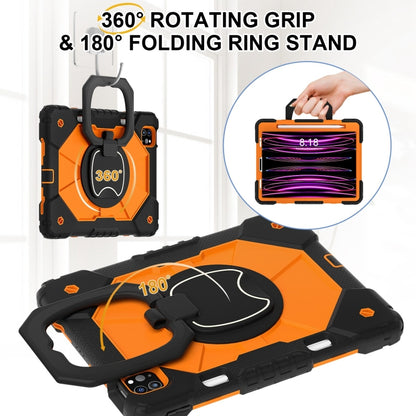 For iPad Pro 11 2022 / Air 10.9 2022 Contrast Color Robot Silicone Hybrid PC Tablet Case(Black Orange) - iPad Pro 11 (2022/2021) Cases by buy2fix | Online Shopping UK | buy2fix