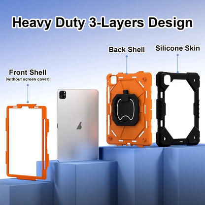 For iPad Pro 11 2022 / Air 10.9 2022 Contrast Color Robot Silicone Hybrid PC Tablet Case(Black Orange) - iPad Pro 11 (2022/2021) Cases by buy2fix | Online Shopping UK | buy2fix