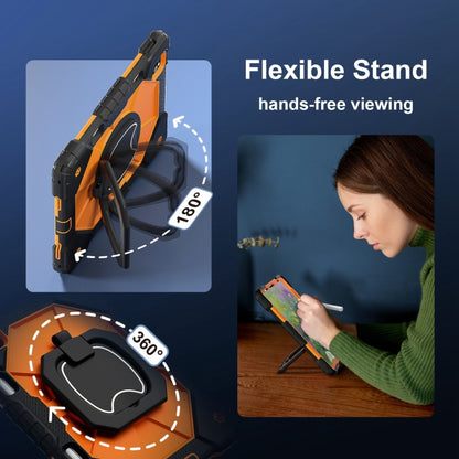 For iPad Pro 11 2022 / Air 10.9 2022 Contrast Color Robot Silicone Hybrid PC Tablet Case(Black Orange) - iPad Pro 11 (2022/2021) Cases by buy2fix | Online Shopping UK | buy2fix