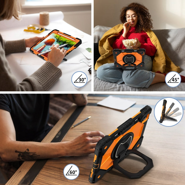 For iPad Pro 11 2022 / Air 10.9 2022 Contrast Color Robot Silicone Hybrid PC Tablet Case(Black Orange) - iPad Pro 11 (2022/2021) Cases by buy2fix | Online Shopping UK | buy2fix
