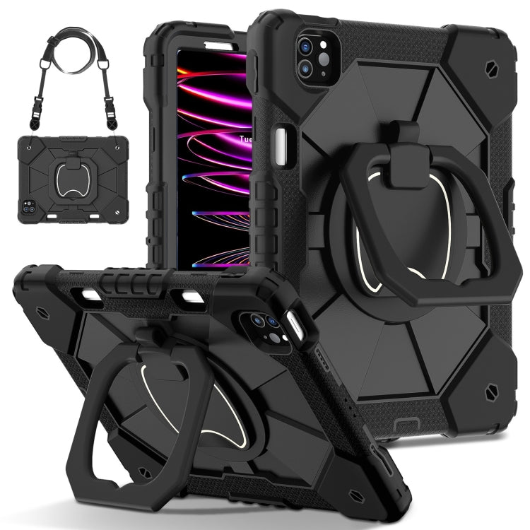 For iPad Pro 11 2022 / Air 10.9 2022 Contrast Color Robot Silicone Hybrid PC Tablet Case(Black) - iPad Pro 11 (2022/2021) Cases by buy2fix | Online Shopping UK | buy2fix