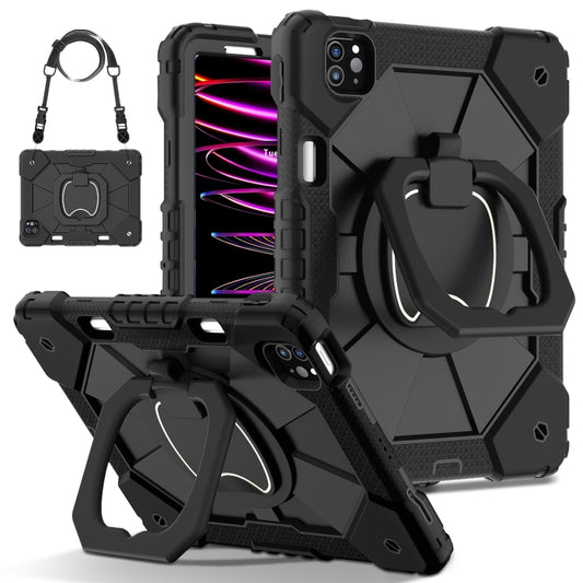 For iPad Pro 11 2022 / Air 10.9 2022 Contrast Color Robot Silicone Hybrid PC Tablet Case(Black) - iPad Pro 11 (2022/2021) Cases by buy2fix | Online Shopping UK | buy2fix