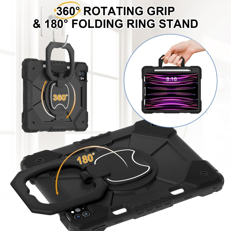For iPad Pro 11 2022 / Air 10.9 2022 Contrast Color Robot Silicone Hybrid PC Tablet Case(Black) - iPad Pro 11 (2022/2021) Cases by buy2fix | Online Shopping UK | buy2fix