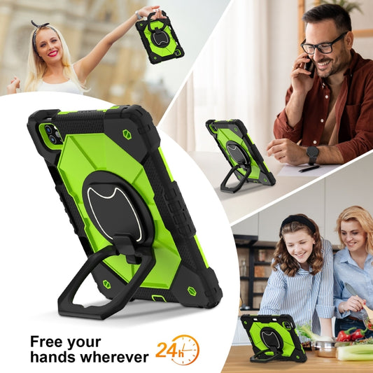 For iPad Pro 11 2022 / Air 10.9 2022 Contrast Color Robot Silicone Hybrid PC Tablet Case(Black Yellow Green) - iPad Pro 11 (2022/2021) Cases by buy2fix | Online Shopping UK | buy2fix