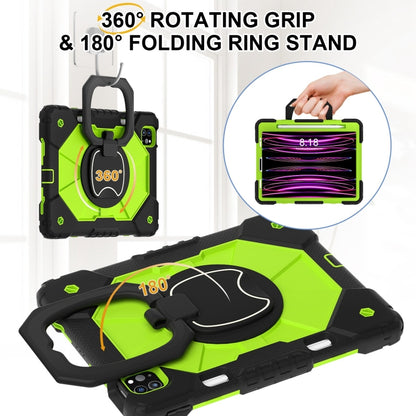 For iPad Pro 11 2022 / Air 10.9 2022 Contrast Color Robot Silicone Hybrid PC Tablet Case(Black Yellow Green) - iPad Pro 11 (2022/2021) Cases by buy2fix | Online Shopping UK | buy2fix