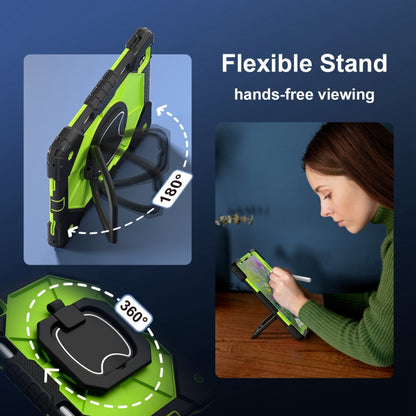 For iPad Pro 11 2022 / Air 10.9 2022 Contrast Color Robot Silicone Hybrid PC Tablet Case(Black Yellow Green) - iPad Pro 11 (2022/2021) Cases by buy2fix | Online Shopping UK | buy2fix