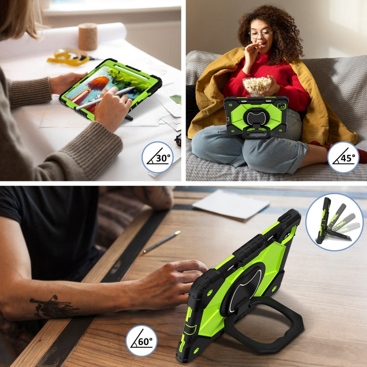 For iPad Pro 11 2022 / Air 10.9 2022 Contrast Color Robot Silicone Hybrid PC Tablet Case(Black Yellow Green) - iPad Pro 11 (2022/2021) Cases by buy2fix | Online Shopping UK | buy2fix
