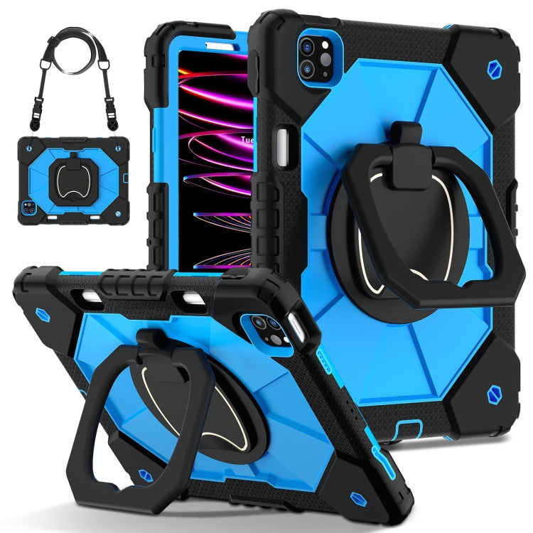 For iPad Pro 11 2022 / Air 10.9 2022 Contrast Color Robot Silicone Hybrid PC Tablet Case(Black Blue) - iPad Pro 11 (2022/2021) Cases by buy2fix | Online Shopping UK | buy2fix