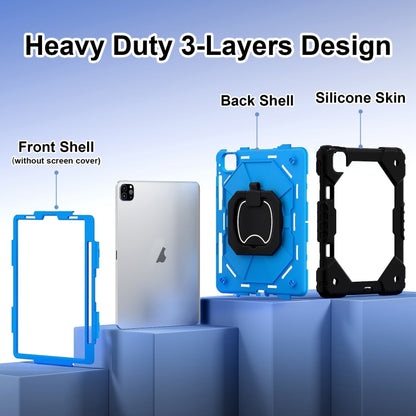 For iPad Pro 11 2022 / Air 10.9 2022 Contrast Color Robot Silicone Hybrid PC Tablet Case(Black Blue) - iPad Pro 11 (2022/2021) Cases by buy2fix | Online Shopping UK | buy2fix