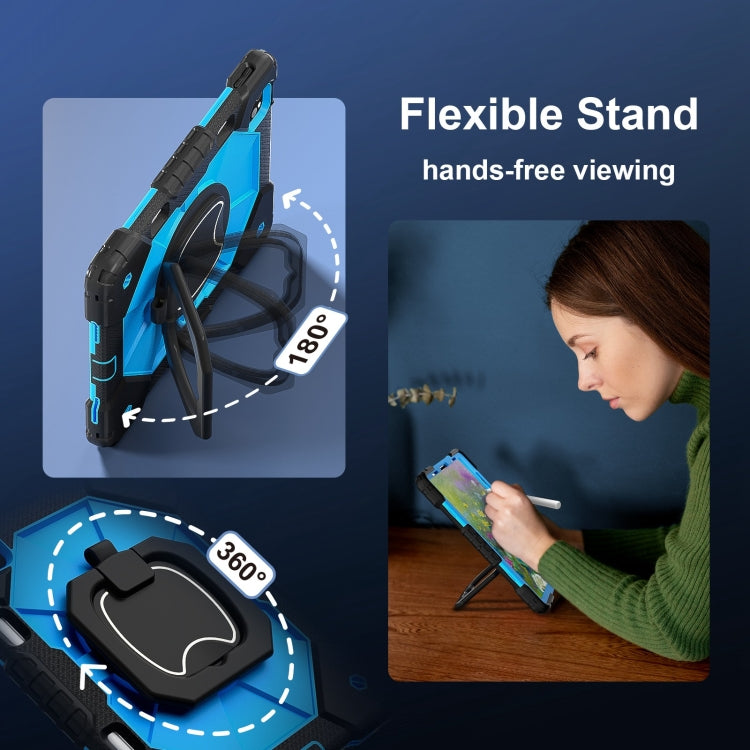 For iPad Pro 11 2022 / Air 10.9 2022 Contrast Color Robot Silicone Hybrid PC Tablet Case(Black Blue) - iPad Pro 11 (2022/2021) Cases by buy2fix | Online Shopping UK | buy2fix