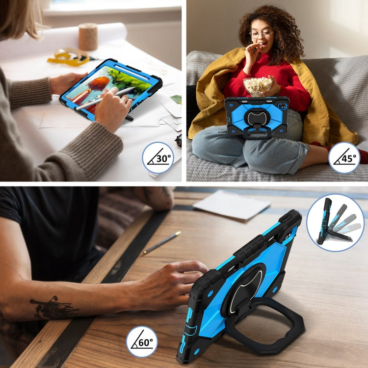 For iPad Pro 11 2022 / Air 10.9 2022 Contrast Color Robot Silicone Hybrid PC Tablet Case(Black Blue) - iPad Pro 11 (2022/2021) Cases by buy2fix | Online Shopping UK | buy2fix