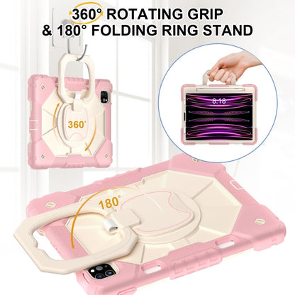 For iPad Pro 11 2022 / Air 10.9 2022 Contrast Color Robot Silicone Hybrid PC Tablet Case(Rose Gold Beige) - iPad Pro 11 (2022/2021) Cases by buy2fix | Online Shopping UK | buy2fix