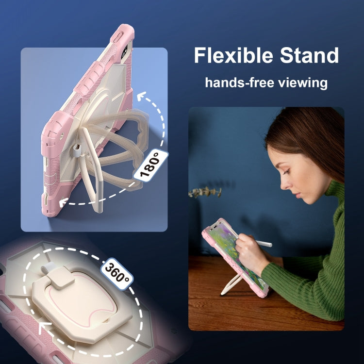 For iPad Pro 11 2022 / Air 10.9 2022 Contrast Color Robot Silicone Hybrid PC Tablet Case(Rose Gold Beige) - iPad Pro 11 (2022/2021) Cases by buy2fix | Online Shopping UK | buy2fix