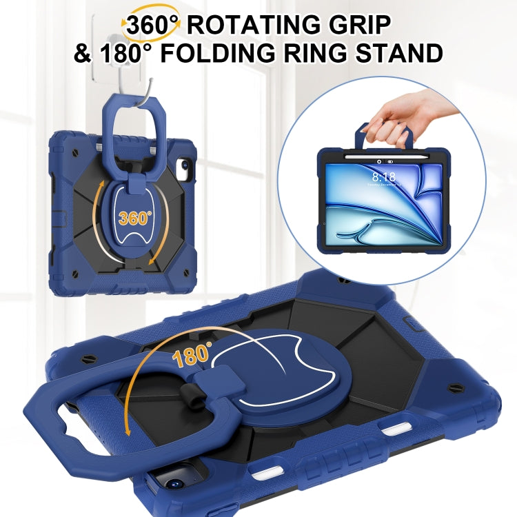 For iPad Air 11 2025 / 2024 Contrast Color Robot Silicone Hybrid PC Tablet Case(Navy Black) - iPad Air 11 2025 / 2024 Cases by buy2fix | Online Shopping UK | buy2fix