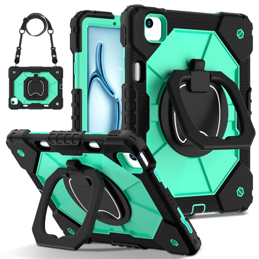 For iPad Air 11 2025 / 2024 Contrast Color Robot Silicone Hybrid PC Tablet Case(Black Mint Green) - iPad Air 11 2025 / 2024 Cases by buy2fix | Online Shopping UK | buy2fix