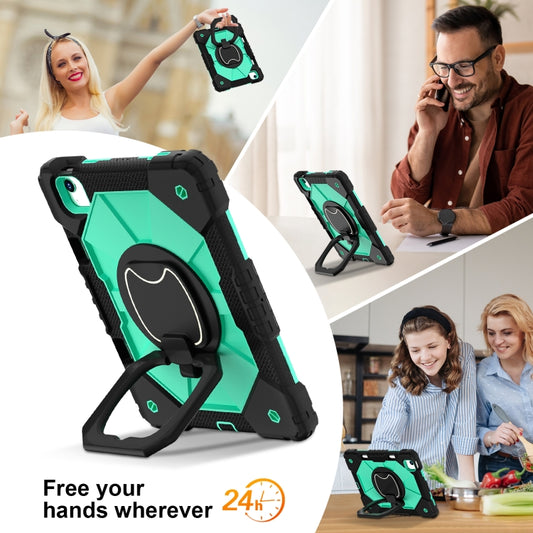 For iPad Air 11 2025 / 2024 Contrast Color Robot Silicone Hybrid PC Tablet Case(Black Mint Green) - iPad Air 11 2025 / 2024 Cases by buy2fix | Online Shopping UK | buy2fix