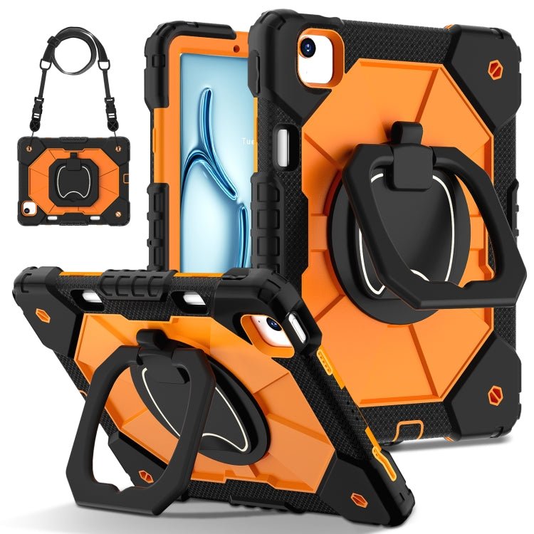 For iPad Air 11 2025 / 2024 Contrast Color Robot Silicone Hybrid PC Tablet Case(Black Orange) - iPad Air 11 2025 / 2024 Cases by buy2fix | Online Shopping UK | buy2fix