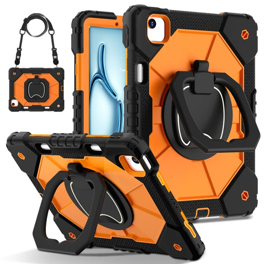 For iPad Air 11 2025 / 2024 Contrast Color Robot Silicone Hybrid PC Tablet Case(Black Orange) - iPad Air 11 2025 / 2024 Cases by buy2fix | Online Shopping UK | buy2fix