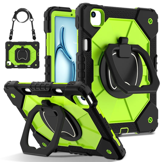For iPad Air 11 2025 / 2024 Contrast Color Robot Silicone Hybrid PC Tablet Case(Black Yellow Green) - iPad Air 11 2025 / 2024 Cases by buy2fix | Online Shopping UK | buy2fix