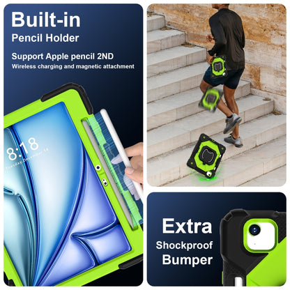 For iPad Air 11 2025 / 2024 Contrast Color Robot Silicone Hybrid PC Tablet Case(Black Yellow Green) - iPad Air 11 2025 / 2024 Cases by buy2fix | Online Shopping UK | buy2fix