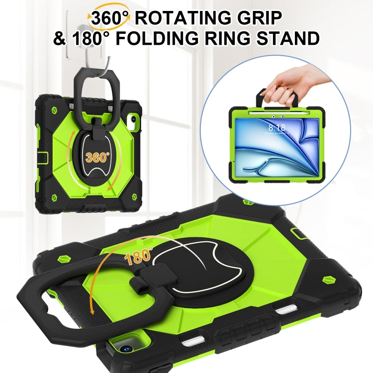 For iPad Air 11 2025 / 2024 Contrast Color Robot Silicone Hybrid PC Tablet Case(Black Yellow Green) - iPad Air 11 2025 / 2024 Cases by buy2fix | Online Shopping UK | buy2fix