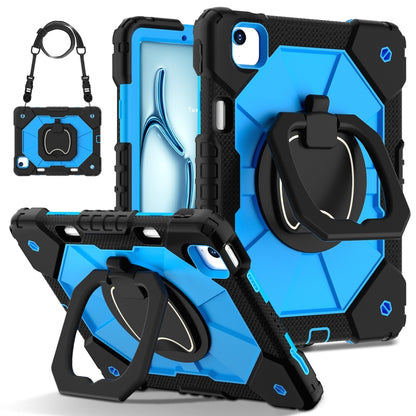 For iPad Air 11 2025 / 2024 Contrast Color Robot Silicone Hybrid PC Tablet Case(Black Blue) - iPad Air 11 2025 / 2024 Cases by buy2fix | Online Shopping UK | buy2fix