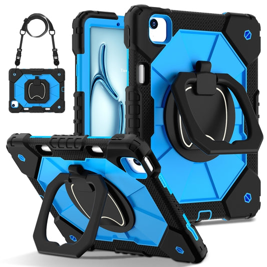 For iPad Air 11 2025 / 2024 Contrast Color Robot Silicone Hybrid PC Tablet Case(Black Blue) - iPad Air 11 2025 / 2024 Cases by buy2fix | Online Shopping UK | buy2fix