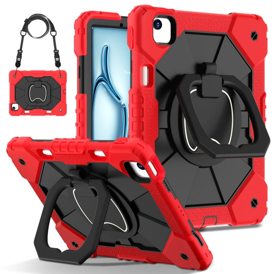 For iPad Air 11 2025 / 2024 Contrast Color Robot Silicone Hybrid PC Tablet Case(Red Black) - iPad Air 11 2025 / 2024 Cases by buy2fix | Online Shopping UK | buy2fix