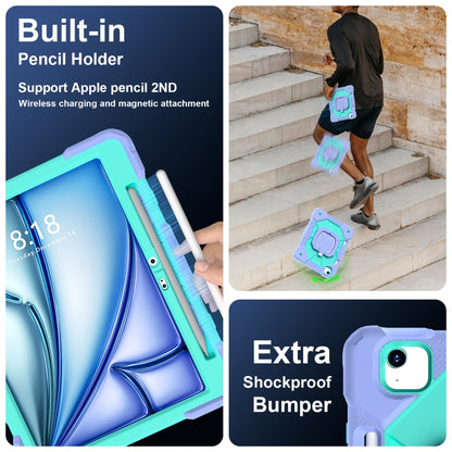 For iPad Air 11 2025 / 2024 Contrast Color Robot Silicone Hybrid PC Tablet Case(Purple Mint Green) - iPad Air 11 2025 / 2024 Cases by buy2fix | Online Shopping UK | buy2fix