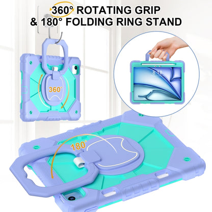For iPad Air 11 2025 / 2024 Contrast Color Robot Silicone Hybrid PC Tablet Case(Purple Mint Green) - iPad Air 11 2025 / 2024 Cases by buy2fix | Online Shopping UK | buy2fix