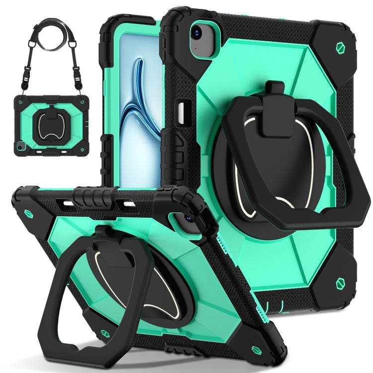 For iPad Air 13 2025 / 2024 Contrast Color Robot Silicone Hybrid PC Tablet Case(Black Mint Green) - iPad Air 13 2025 / 2024 Cases by buy2fix | Online Shopping UK | buy2fix