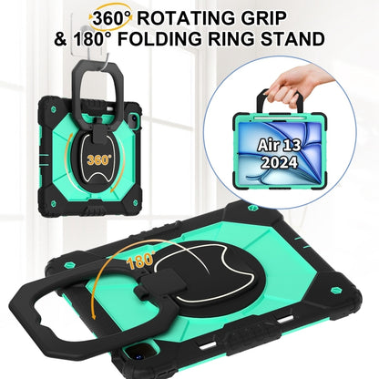 For iPad Air 13 2025 / 2024 Contrast Color Robot Silicone Hybrid PC Tablet Case(Black Mint Green) - iPad Air 13 2025 / 2024 Cases by buy2fix | Online Shopping UK | buy2fix