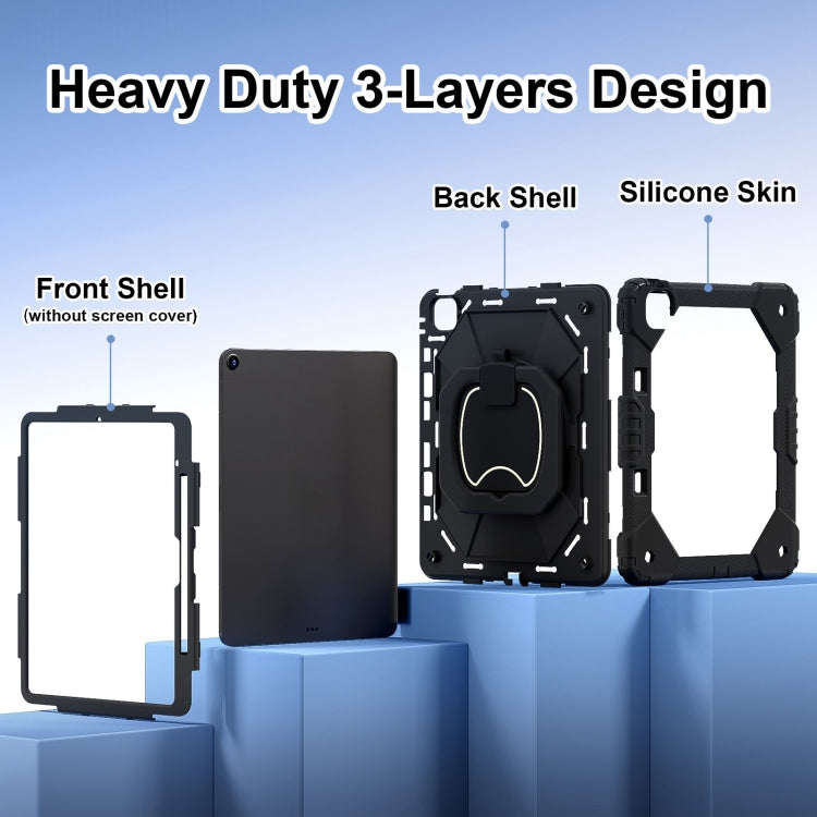 For iPad Air 13 2025 / 2024 Contrast Color Robot Silicone Hybrid PC Tablet Case(Black) - iPad Air 13 2025 / 2024 Cases by buy2fix | Online Shopping UK | buy2fix