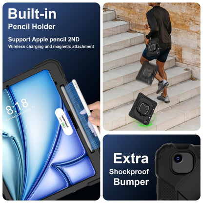 For iPad Air 13 2025 / 2024 Contrast Color Robot Silicone Hybrid PC Tablet Case(Black) - iPad Air 13 2025 / 2024 Cases by buy2fix | Online Shopping UK | buy2fix