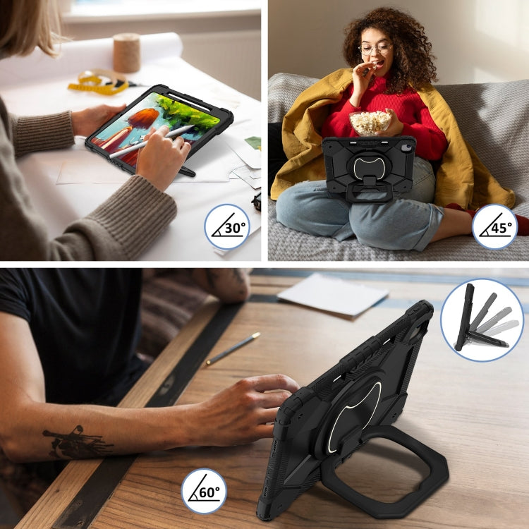 For iPad Air 13 2025 / 2024 Contrast Color Robot Silicone Hybrid PC Tablet Case(Black) - iPad Air 13 2025 / 2024 Cases by buy2fix | Online Shopping UK | buy2fix