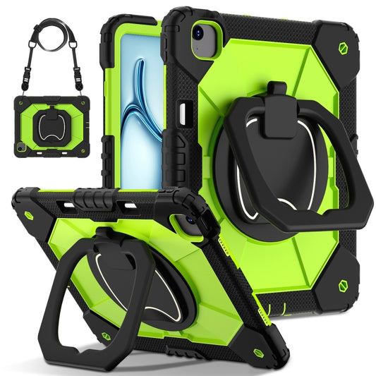 For iPad Air 13 2025 / 2024 Contrast Color Robot Silicone Hybrid PC Tablet Case(Black Yellow Green) - iPad Air 13 2025 / 2024 Cases by buy2fix | Online Shopping UK | buy2fix