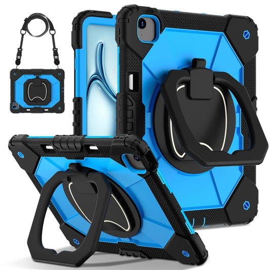 For iPad Air 13 2025 / 2024 Contrast Color Robot Silicone Hybrid PC Tablet Case(Black Blue) - iPad Air 13 2025 / 2024 Cases by buy2fix | Online Shopping UK | buy2fix
