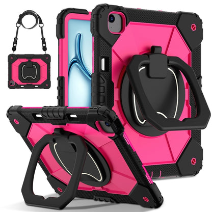 For iPad Air 13 2025 / 2024 Contrast Color Robot Silicone Hybrid PC Tablet Case(Black Rose Red) - iPad Air 13 2025 / 2024 Cases by buy2fix | Online Shopping UK | buy2fix