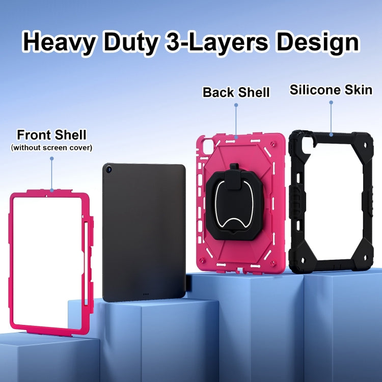 For iPad Air 13 2025 / 2024 Contrast Color Robot Silicone Hybrid PC Tablet Case(Black Rose Red) - iPad Air 13 2025 / 2024 Cases by buy2fix | Online Shopping UK | buy2fix