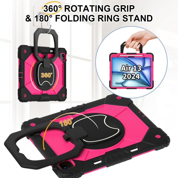 For iPad Air 13 2025 / 2024 Contrast Color Robot Silicone Hybrid PC Tablet Case(Black Rose Red) - iPad Air 13 2025 / 2024 Cases by buy2fix | Online Shopping UK | buy2fix