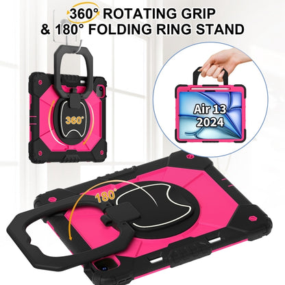 For iPad Air 13 2025 / 2024 Contrast Color Robot Silicone Hybrid PC Tablet Case(Black Rose Red) - iPad Air 13 2025 / 2024 Cases by buy2fix | Online Shopping UK | buy2fix