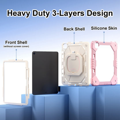 For iPad Air 13 2025 / 2024 Contrast Color Robot Silicone Hybrid PC Tablet Case(Rose Gold Beige) - iPad Air 13 2025 / 2024 Cases by buy2fix | Online Shopping UK | buy2fix