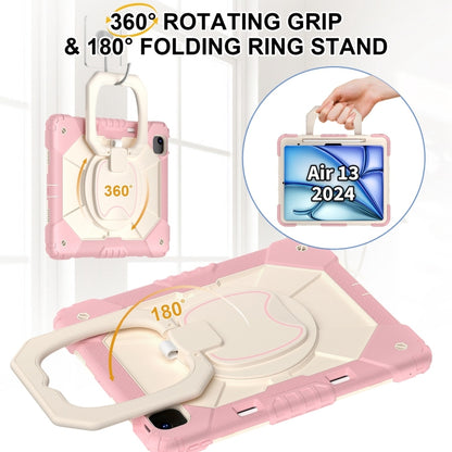 For iPad Air 13 2025 / 2024 Contrast Color Robot Silicone Hybrid PC Tablet Case(Rose Gold Beige) - iPad Air 13 2025 / 2024 Cases by buy2fix | Online Shopping UK | buy2fix