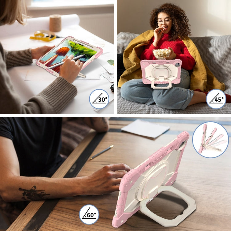 For iPad Air 13 2025 / 2024 Contrast Color Robot Silicone Hybrid PC Tablet Case(Rose Gold Beige) - iPad Air 13 2025 / 2024 Cases by buy2fix | Online Shopping UK | buy2fix