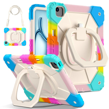 For iPad Air 13 2025 / 2024 Contrast Color Robot Silicone Hybrid PC Tablet Case(Colorful Blue) - iPad Air 13 2025 / 2024 Cases by buy2fix | Online Shopping UK | buy2fix