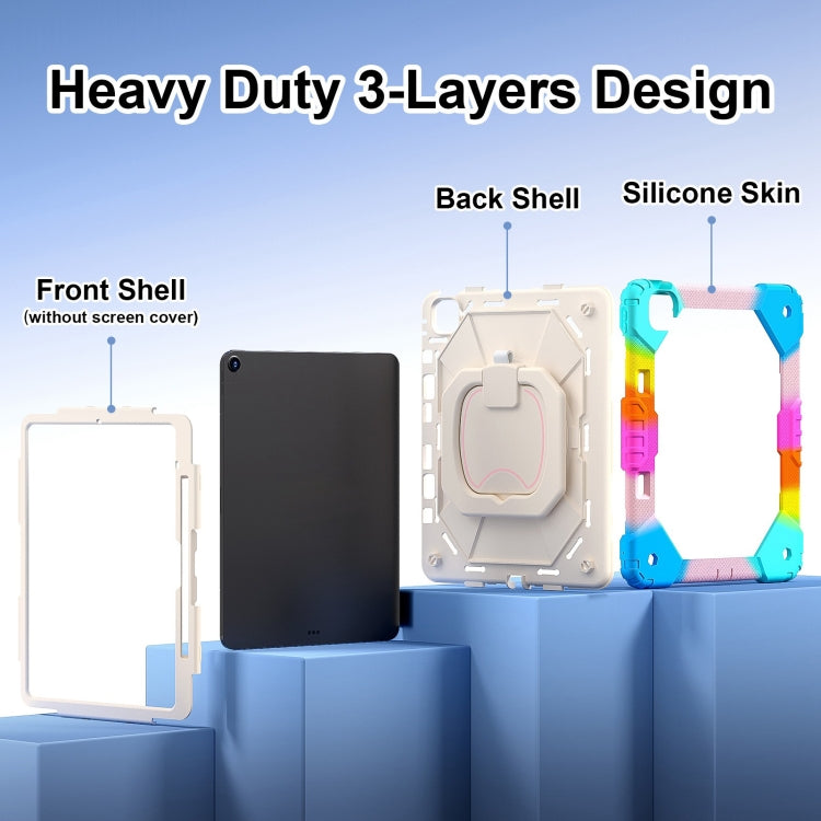 For iPad Air 13 2025 / 2024 Contrast Color Robot Silicone Hybrid PC Tablet Case(Colorful Blue) - iPad Air 13 2025 / 2024 Cases by buy2fix | Online Shopping UK | buy2fix