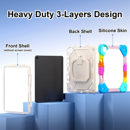 For iPad Air 13 2025 / 2024 Contrast Color Robot Silicone Hybrid PC Tablet Case(Colorful Blue) - iPad Air 13 2025 / 2024 Cases by buy2fix | Online Shopping UK | buy2fix