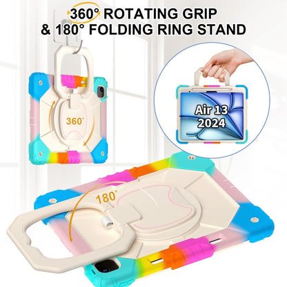 For iPad Air 13 2025 / 2024 Contrast Color Robot Silicone Hybrid PC Tablet Case(Colorful Blue) - iPad Air 13 2025 / 2024 Cases by buy2fix | Online Shopping UK | buy2fix